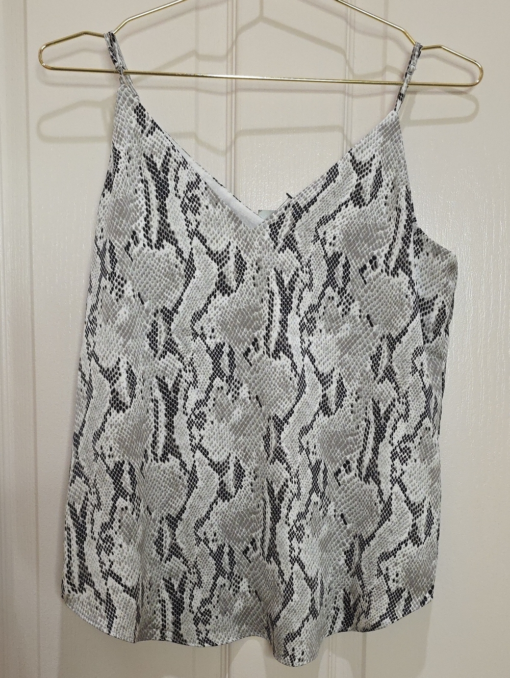 Express Black and White Snake Print V-Neck Camisole
